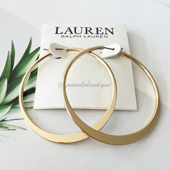 Lauren Ralph Lauren Jewelry - Lauren Ralph Lauren Large Thin Hoop Earrings Gold